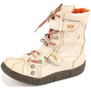 ✨Women's White Lace-Up PU Leather Boots Flat Snow with Comfort Fur Lining Boots